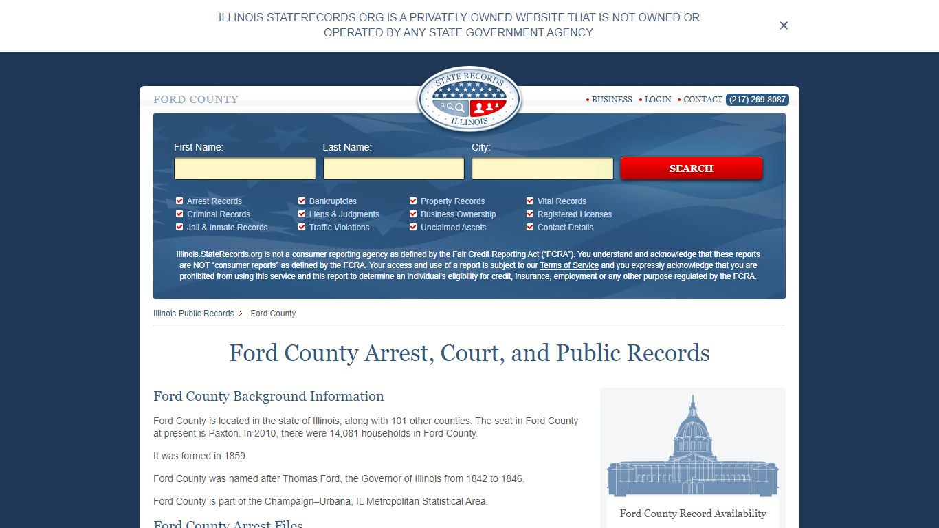 Ford County Arrest, Court, and Public Records